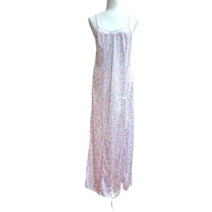 Petra Fashions Vintage Nightgown, Pastel Floral Print and Lace Trim, Size XS